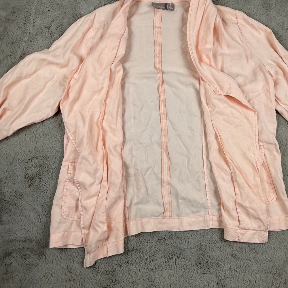 Chico's Drape Front Jacket Lightweight Button Detail Peach Size 3 XL Cottagecore - Picture 6 of 11